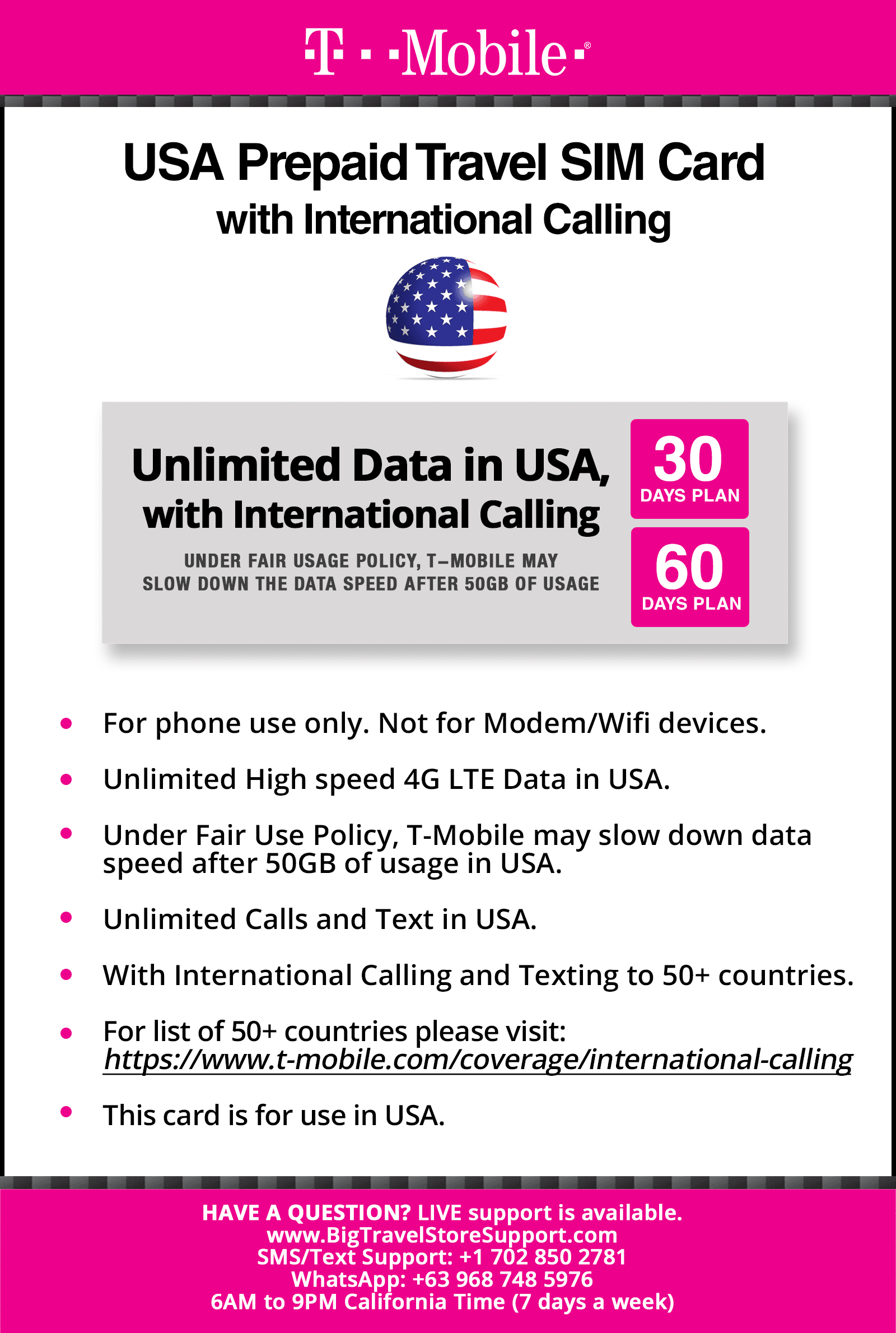 Best Prepaid USA sim Card for travelers and tourists visiting US